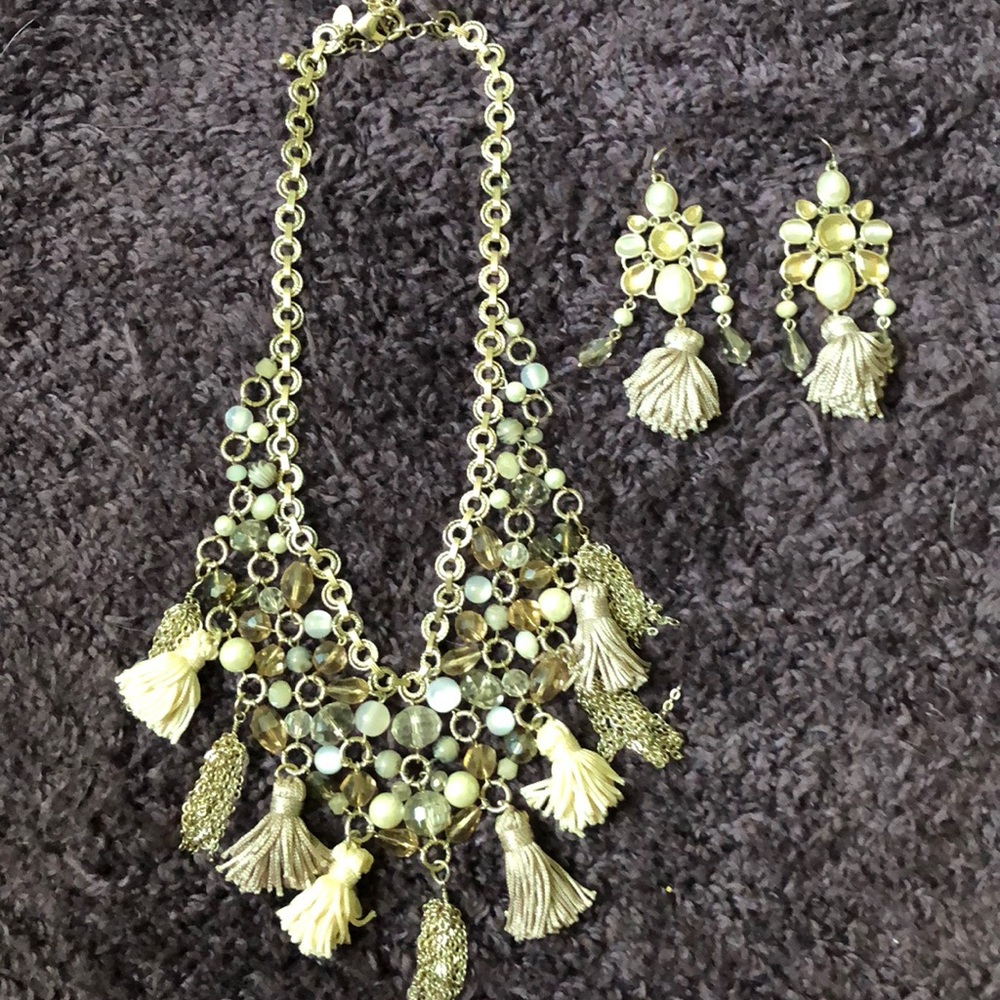 Matching fun jeweled necklace and earrings